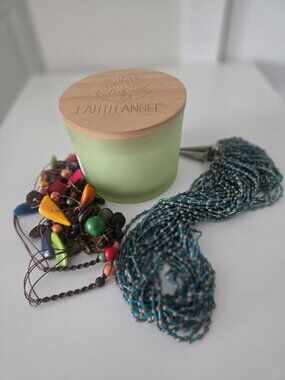 Earth Angel Candle Two Necklaces LOT